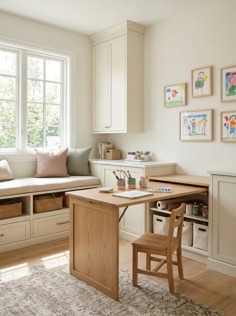 Children's Art Room With a Fold-Out Craft Surface