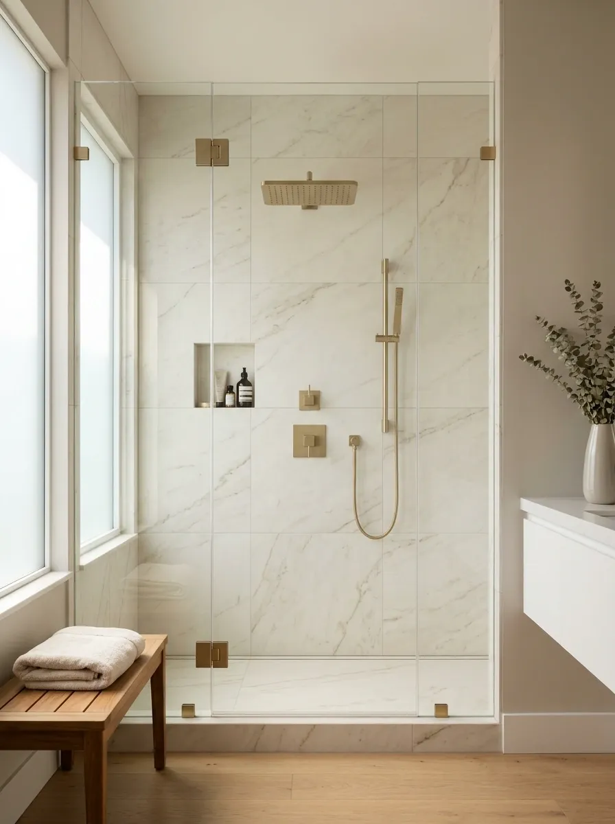 Choose a Brass Showerhead That Suits the Tile Layout