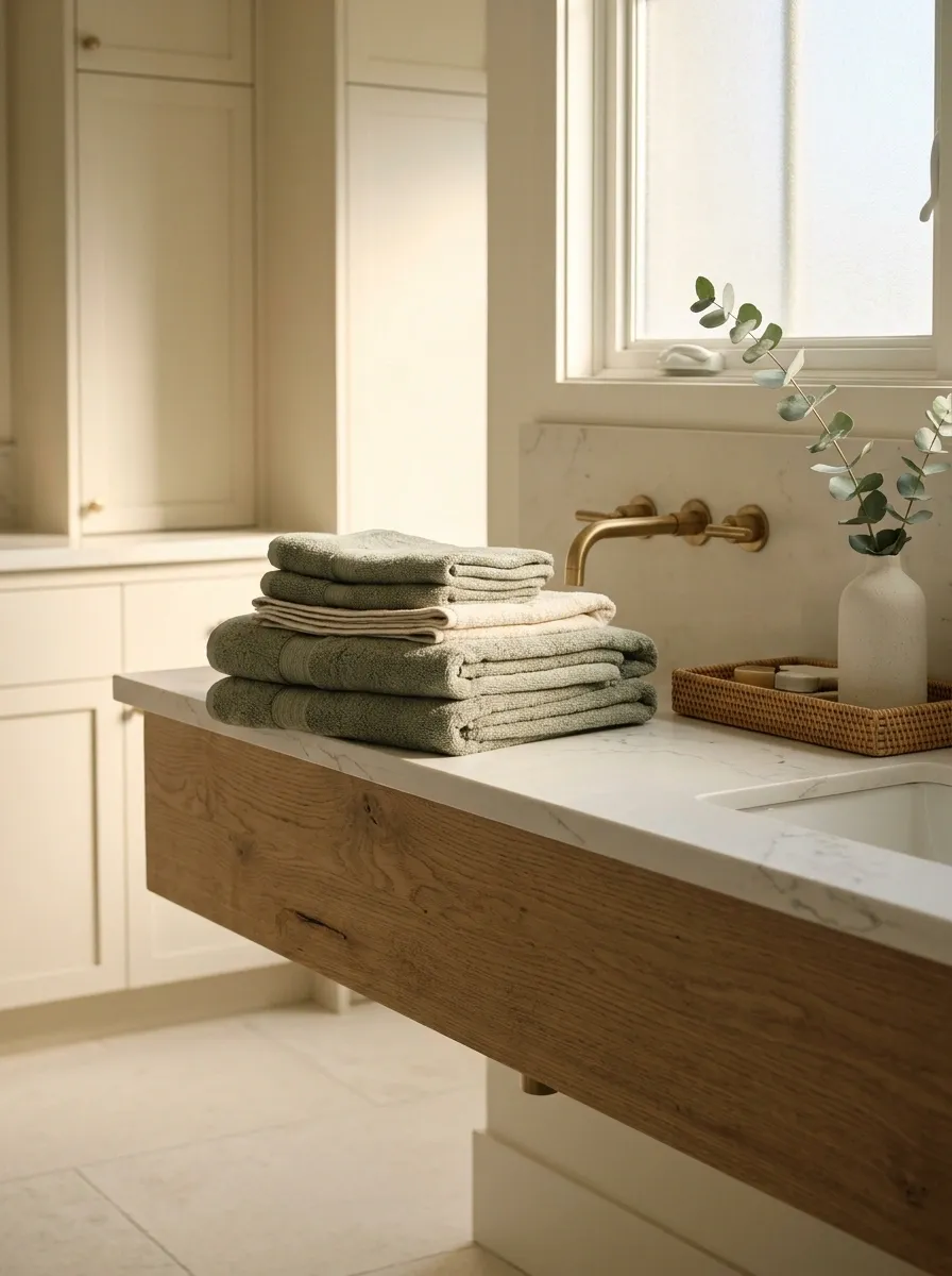 Choose Towels That Complement the Brass Undertones