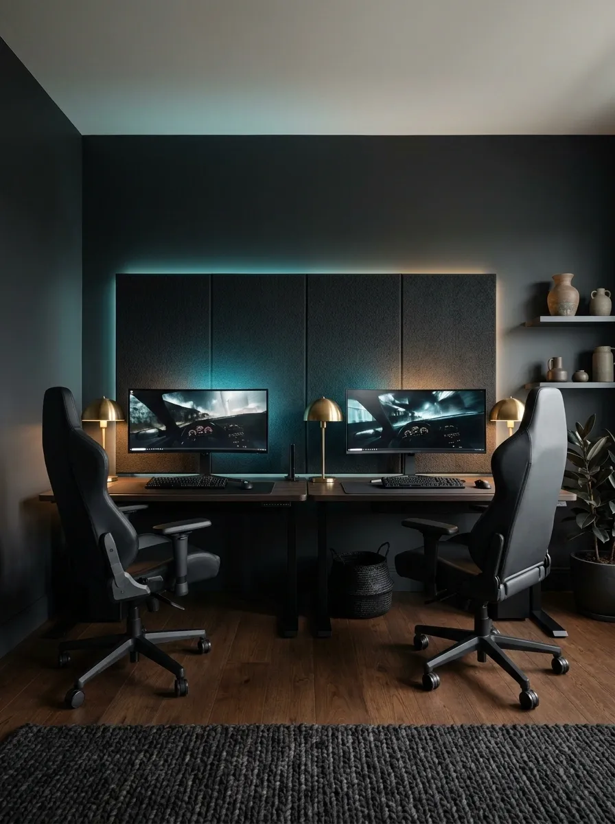 Cinematic Dark Gaming Room With Bias Lighting
