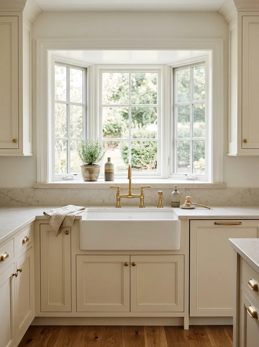 Classic Bay Window With a Deep Kitchen Sink Ledge