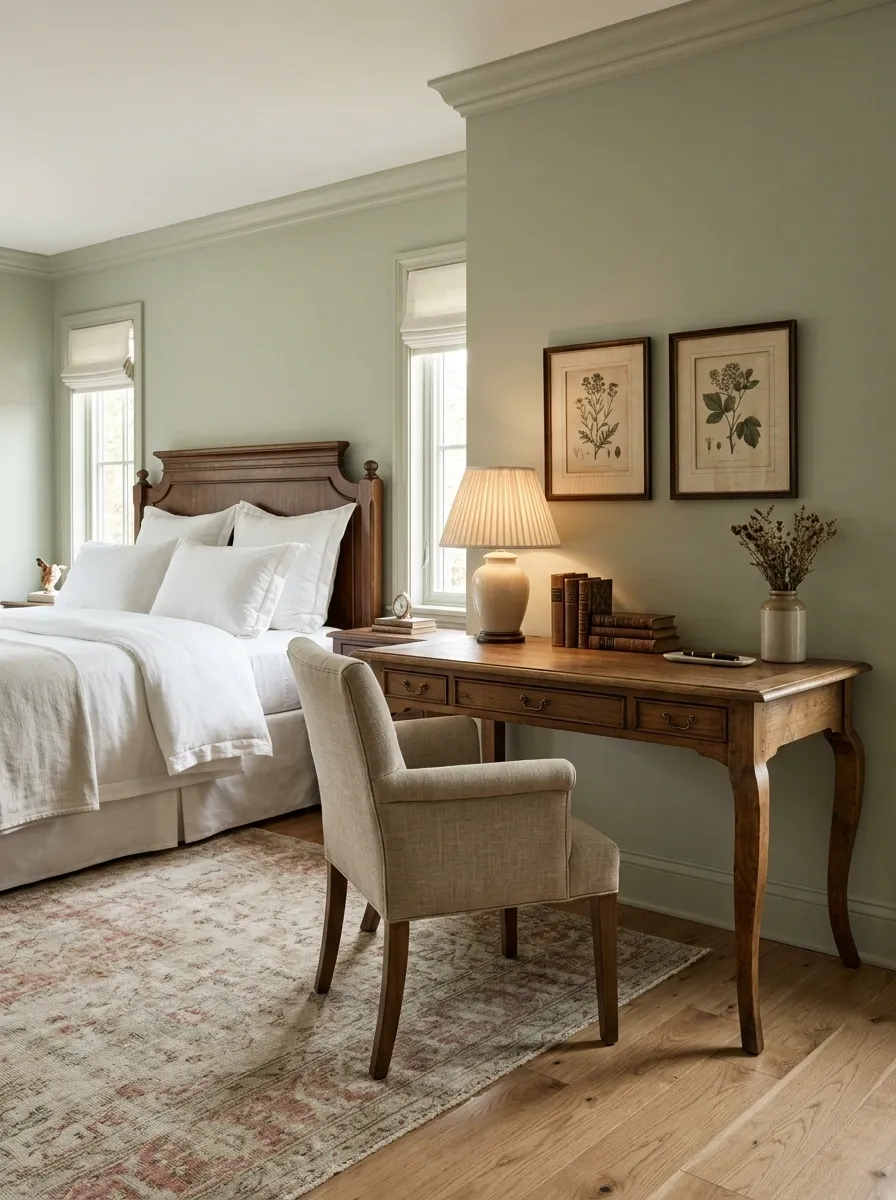 Classic Bedroom With a Traditional Writing Desk