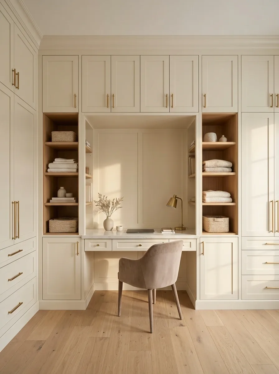 Closet Wall With an Integrated Work Nook