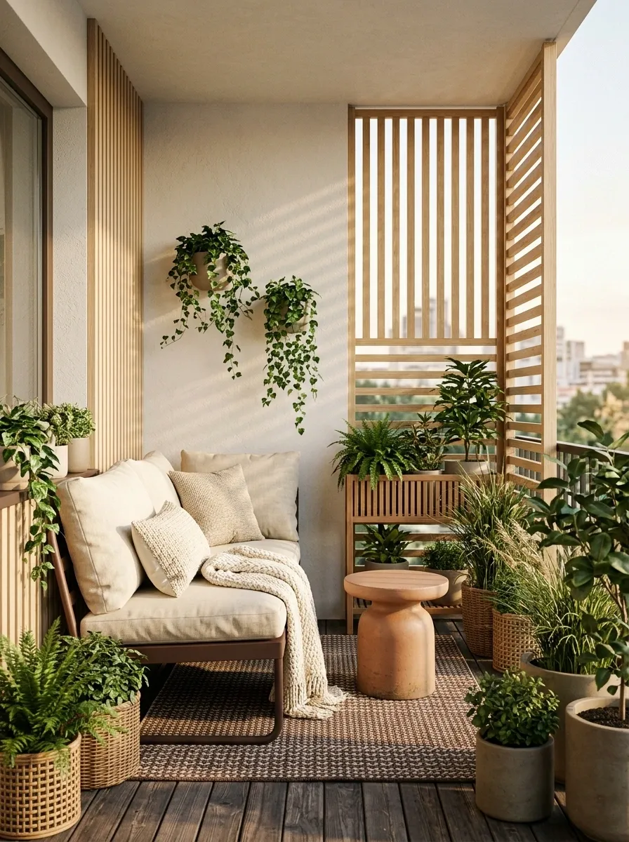 Cocoa Brown and Linen Balcony Retreat
