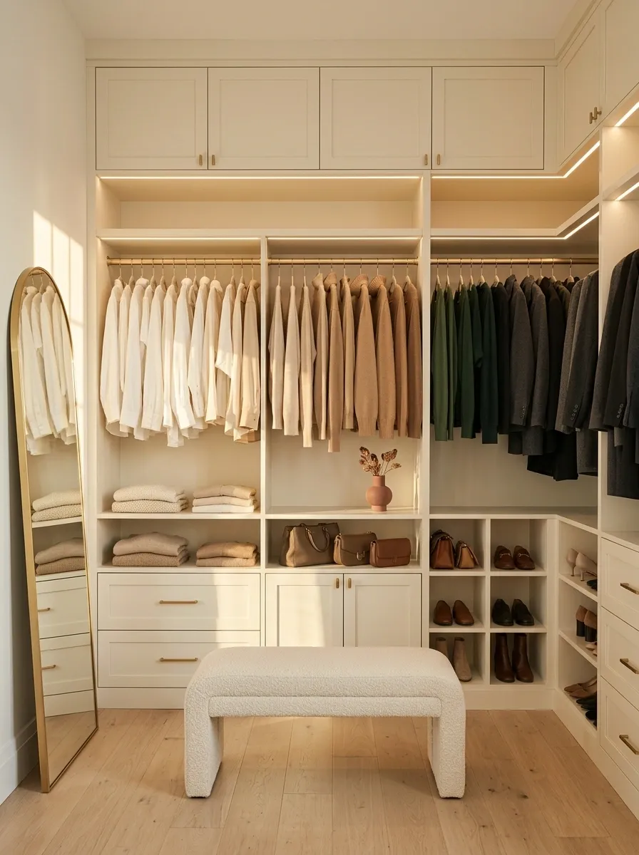 Color-Coordinated Closet With a Boutique Feel