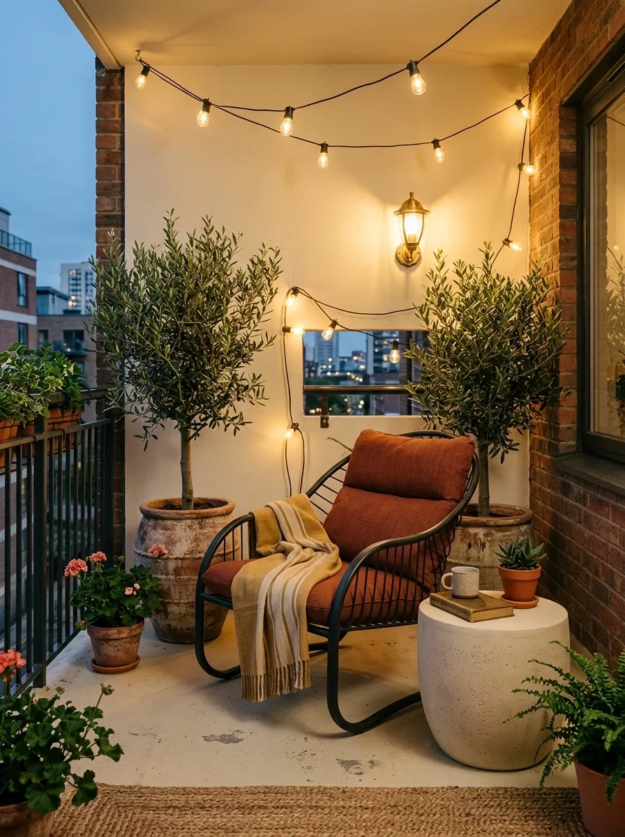 Colorful Retro Patio With Rust, Mustard, Olive, and Cream