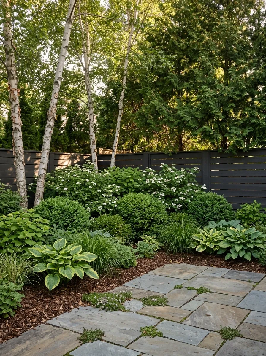 Combine Trees, Shrubs, and Ground-Level Planting