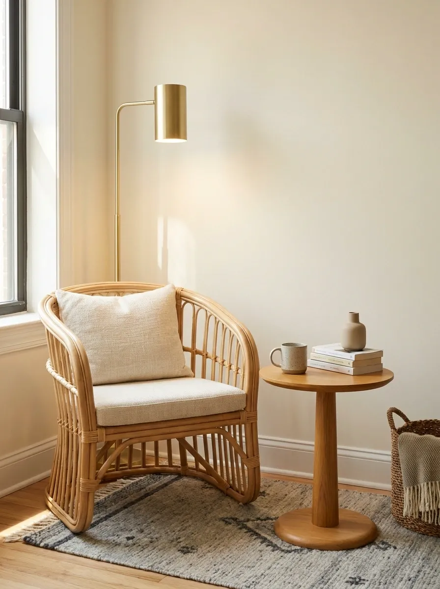 Compact Rattan Chair for a Small Apartment