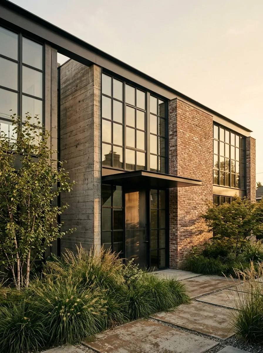 Contemporary Industrial House With Steel-Framed Glazing