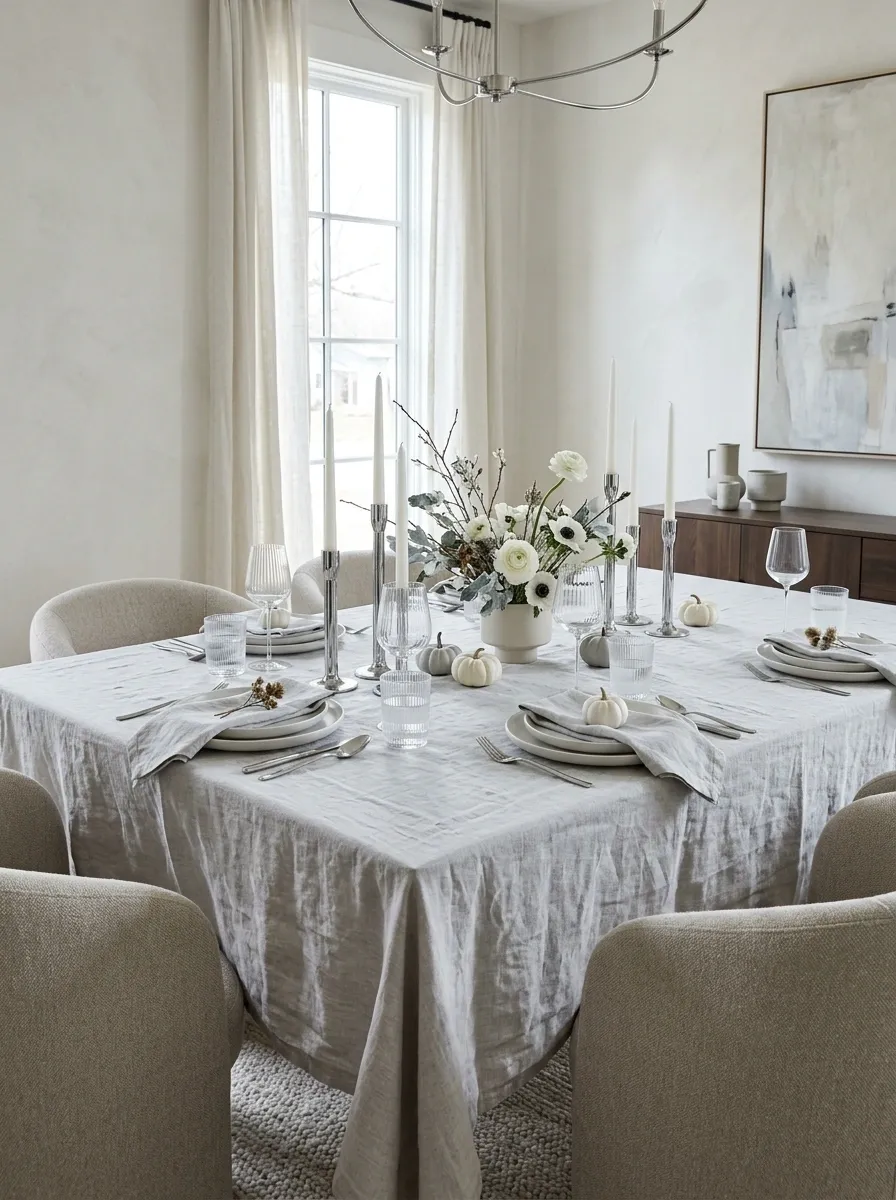 Cool Modern Table With Chrome, Clear Glass, and Soft Gray