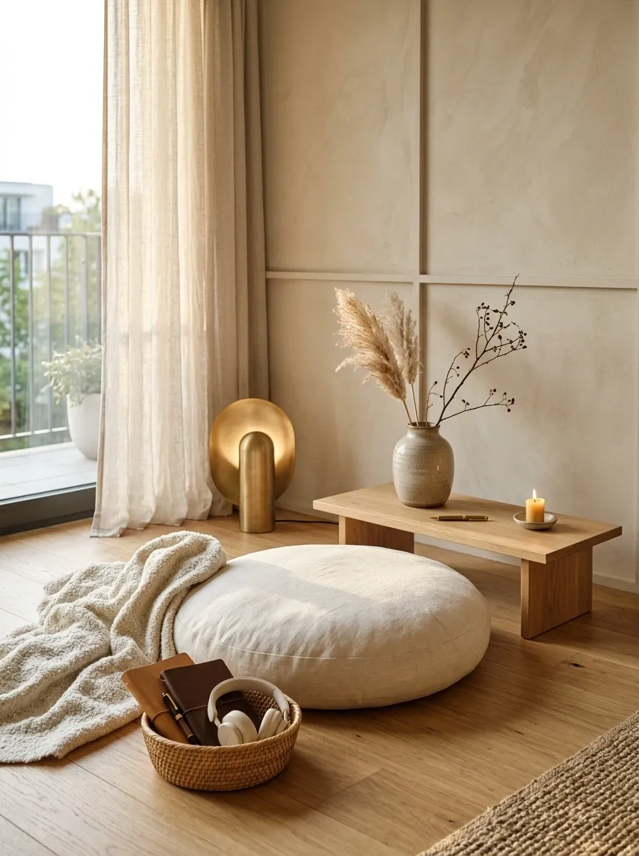 Create a Floor-Level Meditation or Journaling Corner