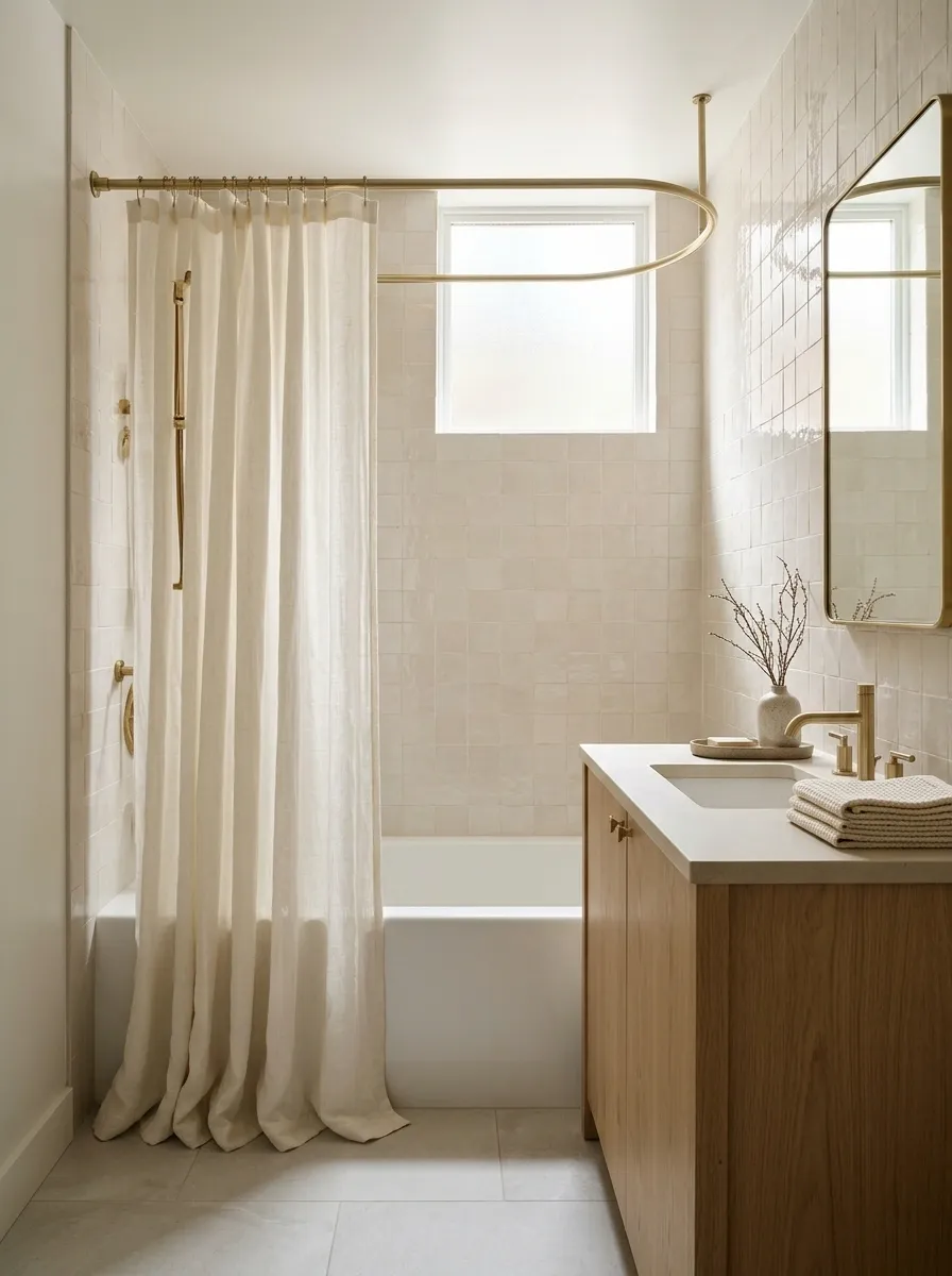 Curved Shower Curtain Rail Around a Standard Bathtub