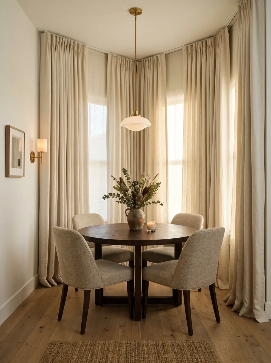Dramatic Nook With Floor-to-Ceiling Curtains