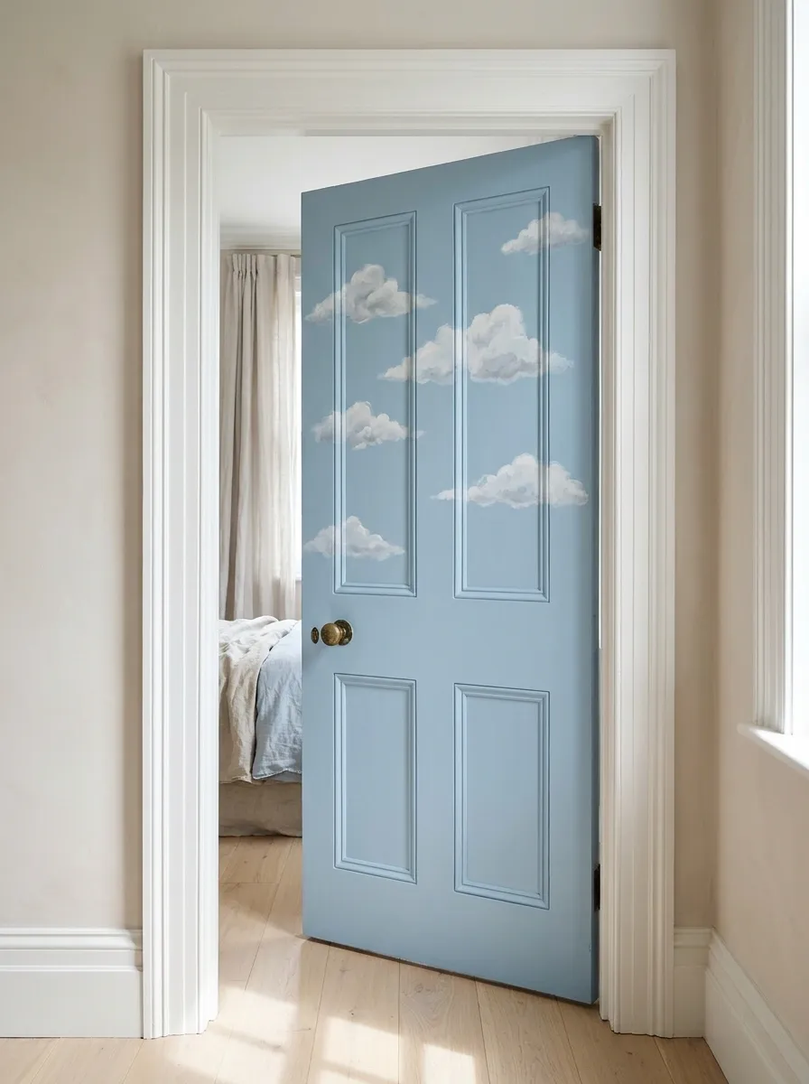 Dreamy Cloud Door With a Powder-Blue Finish
