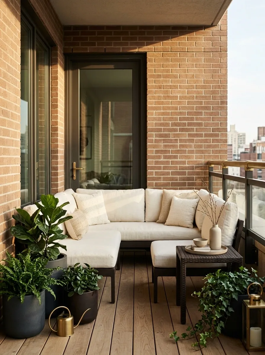 Espresso, Cream, and Brass City Balcony