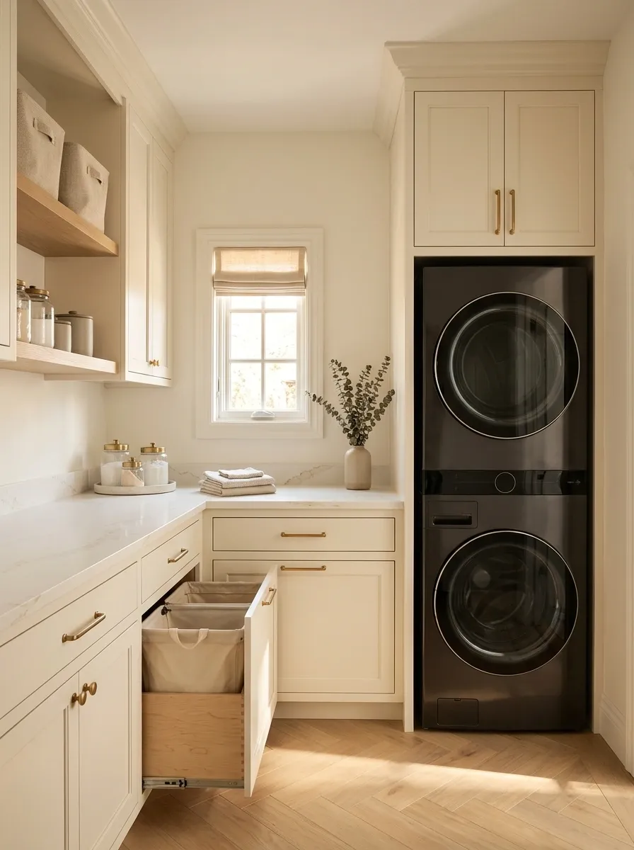 Family Laundry Tower With Separate Sorting Drawers