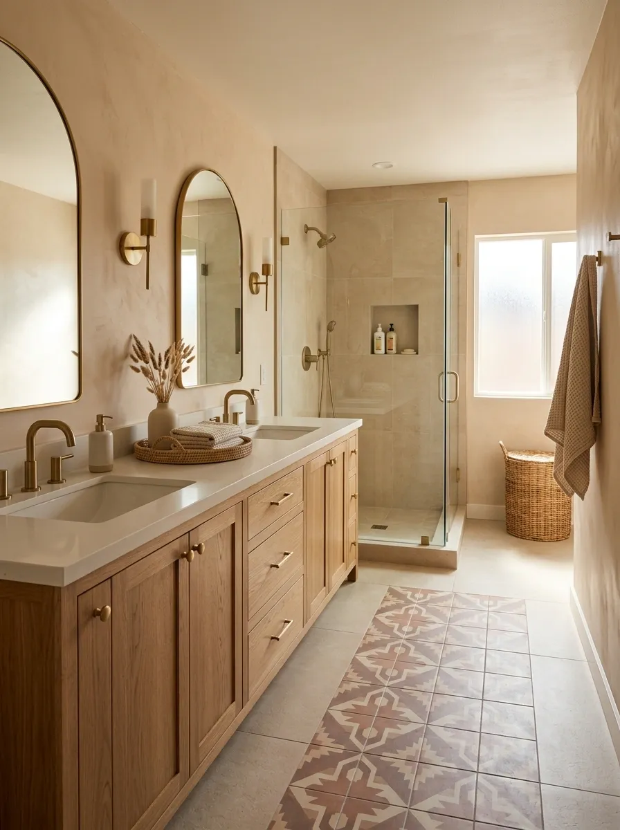 Family Southwestern Bathroom With Durable Earth-Toned Finishes