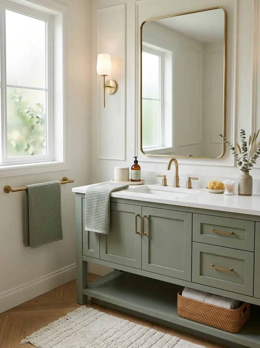 Finish the Room With Small Sage Details That Repeat the Main Color