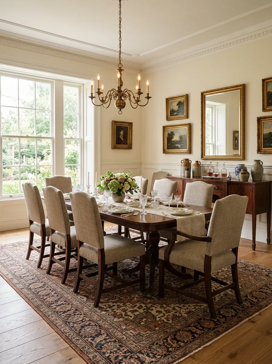 Formal Dining Room With an Antique Persian Rug