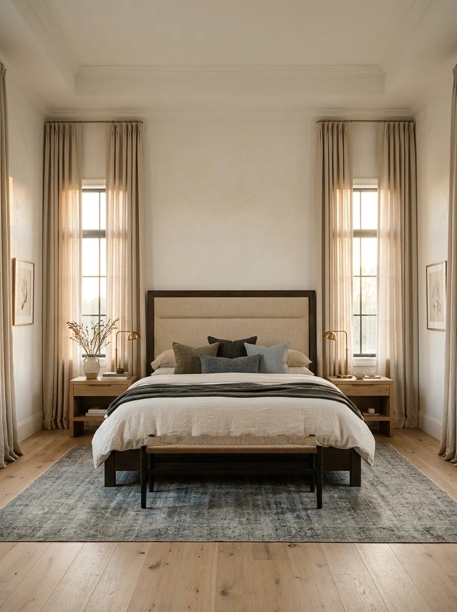 Frame the Bed With Floor-Length Curtains