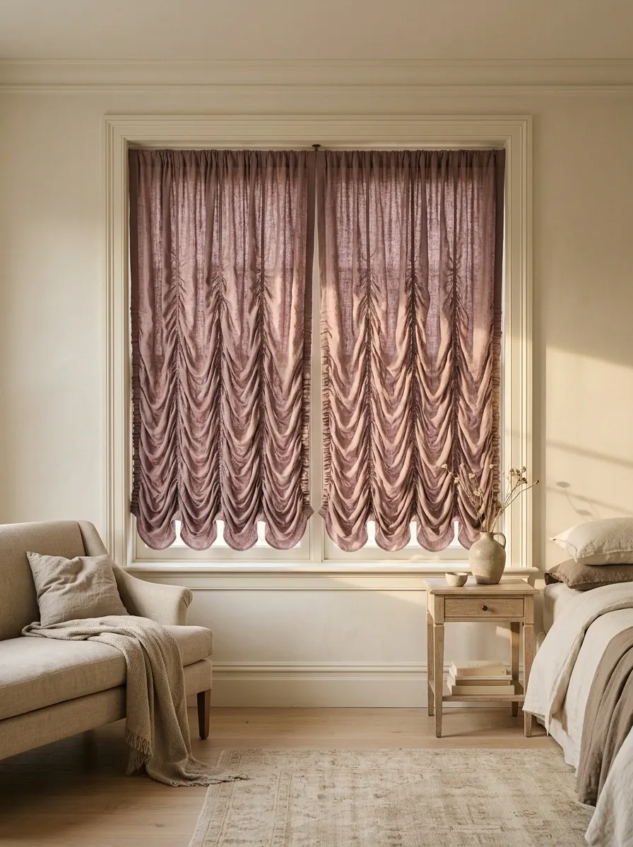 French Curtains With Soft, Repeating Scallops