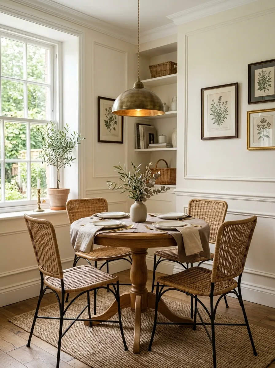 French-Inspired Nook With Round Table and Café Chairs