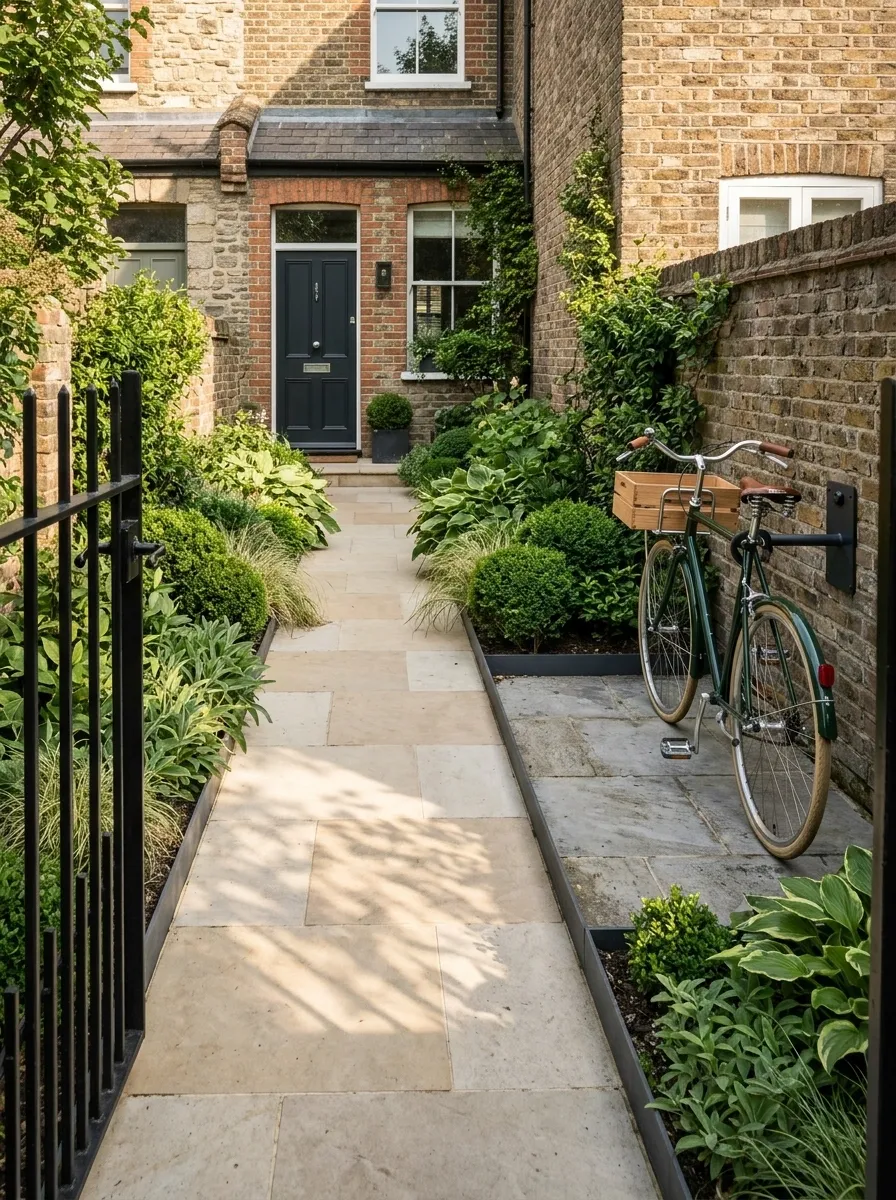 Front Garden With a Bicycle Bay and a Narrow Green Boundary