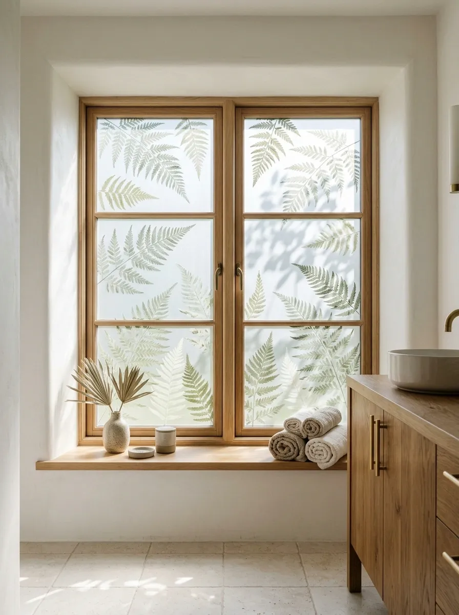 Frosted Fern Motifs for a Light-Filled Privacy Window
