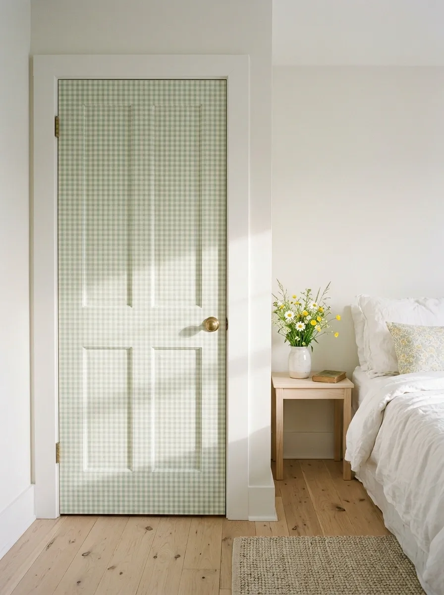 Gingham Door With a Pastel Picnic Theme