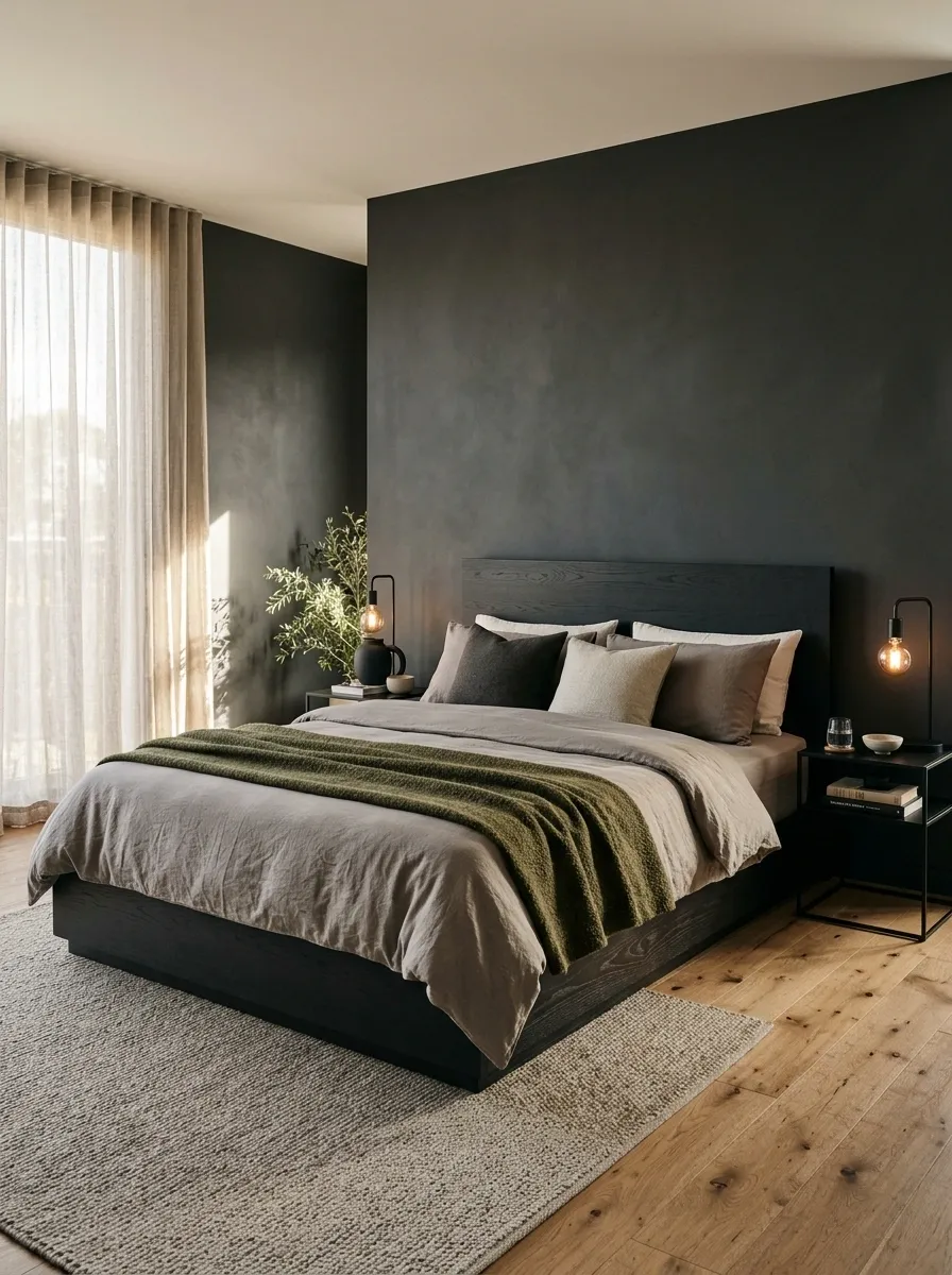 Give the Bed a Tailored Look With Simple Bedding and Structure