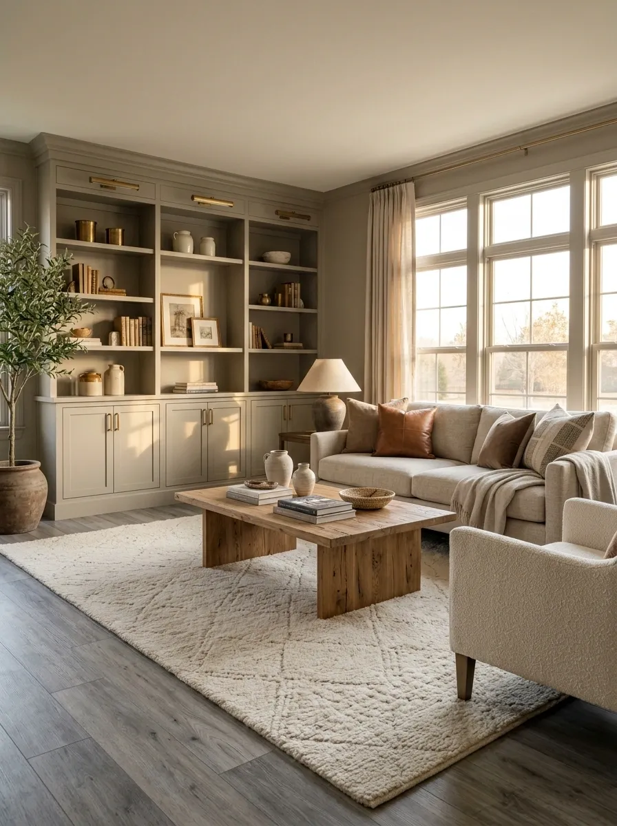 Gray Faux-Wood Flooring in Every Room Without Variation