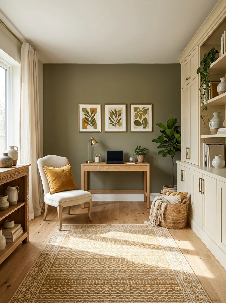 Green and Ochre Boho Office