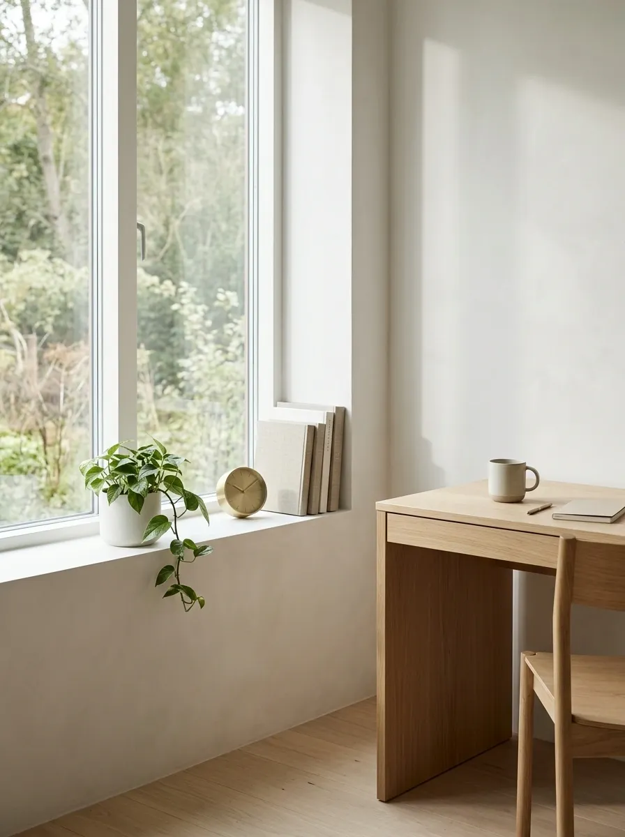 Home Office Window With a Clear View and Focused Styling