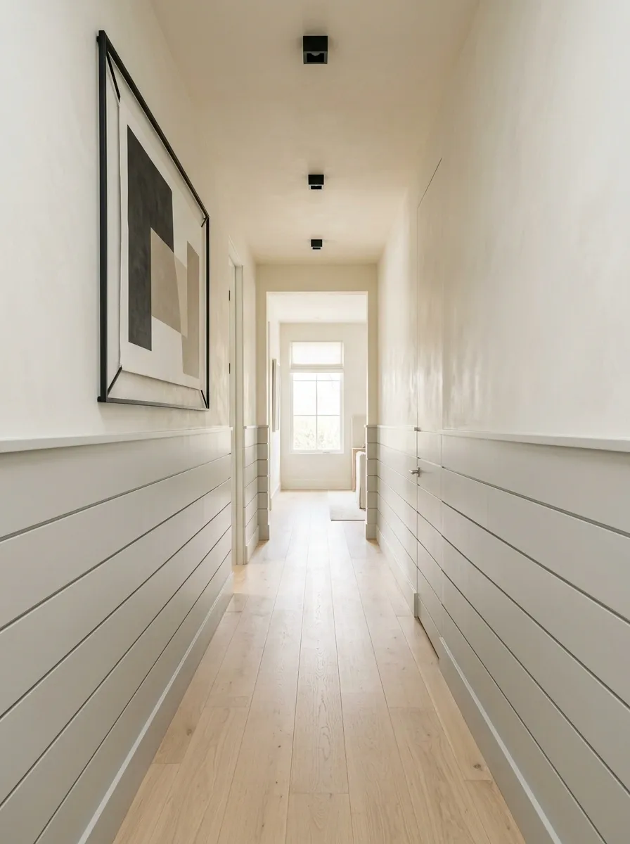 Horizontal Paneling That Makes a Narrow Hall Feel Wider