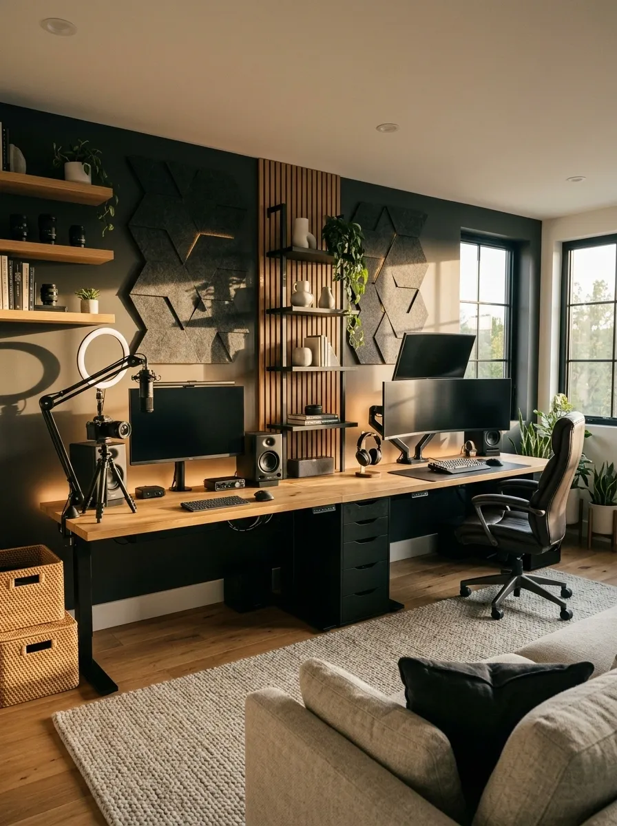 Hybrid Creator Studio and Gaming Room for Two