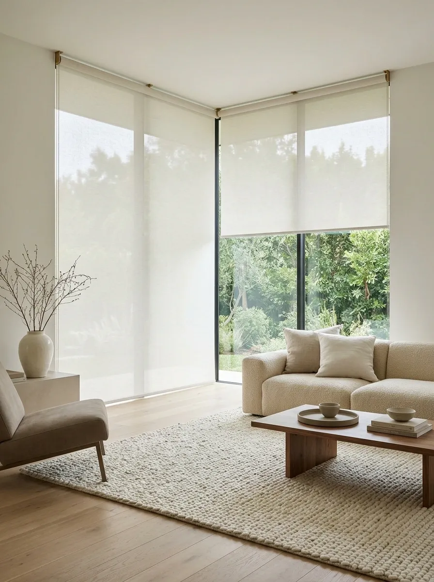 Independently Controlled Shades Across a Corner Window