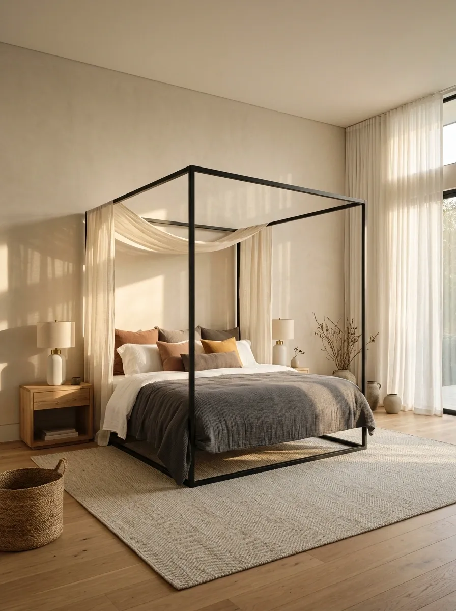 Install a Canopy Bed for a Softer, More Intimate Look