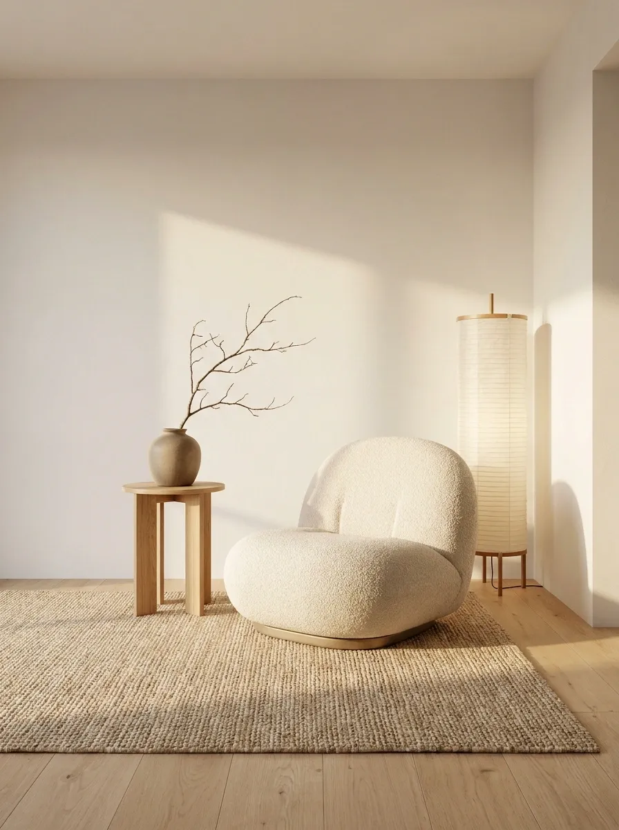 Japandi Reading Corner With Low Furniture