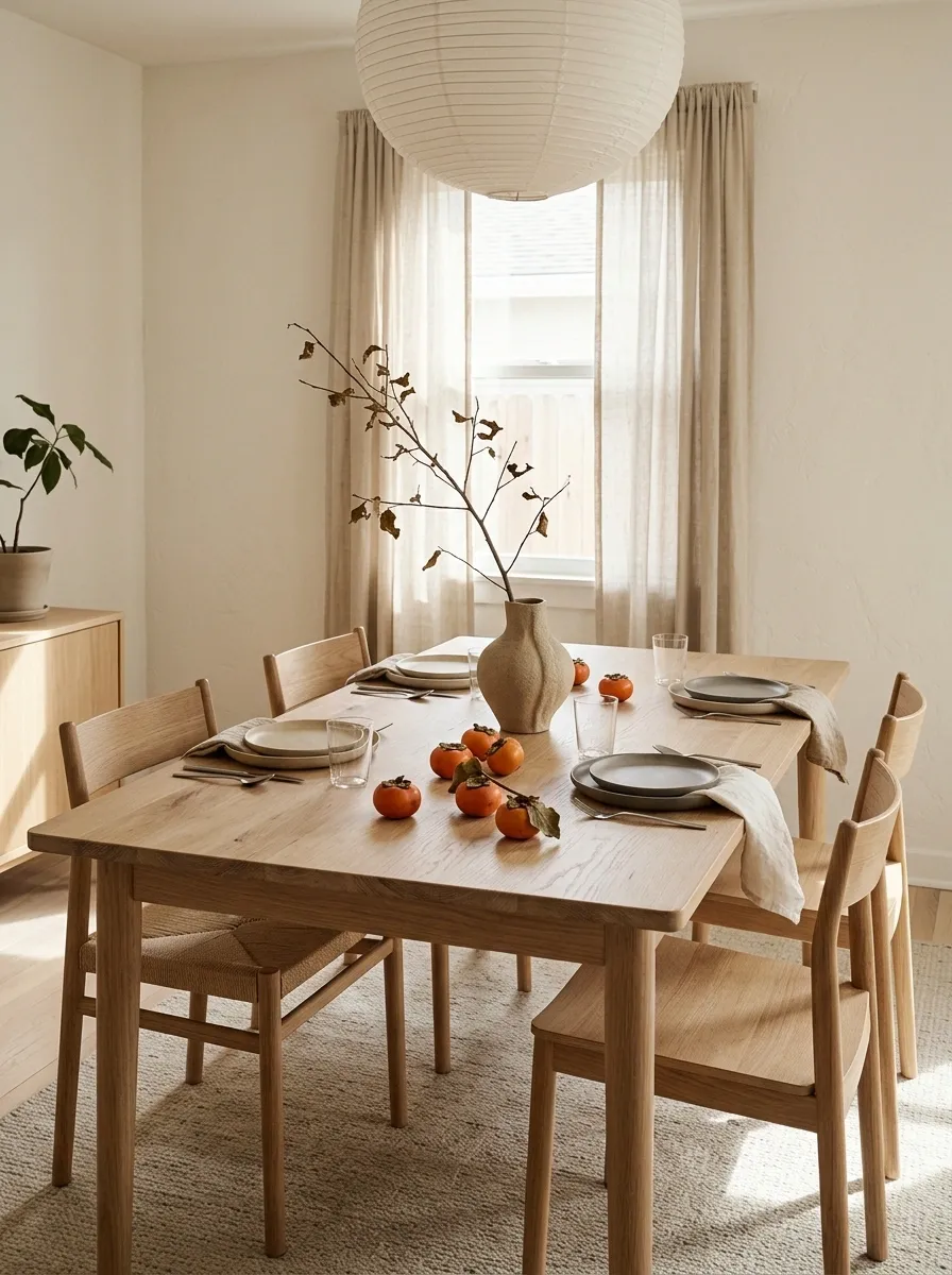 Japandi Thanksgiving Table With Low-Key Natural Styling