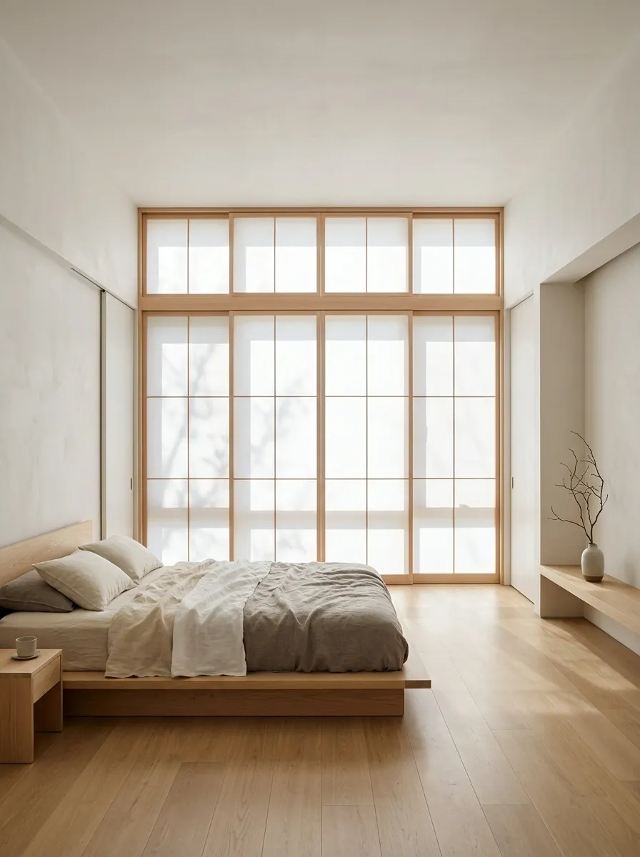 Japanese-Inspired Room With Sliding Shoji-Style Screens
