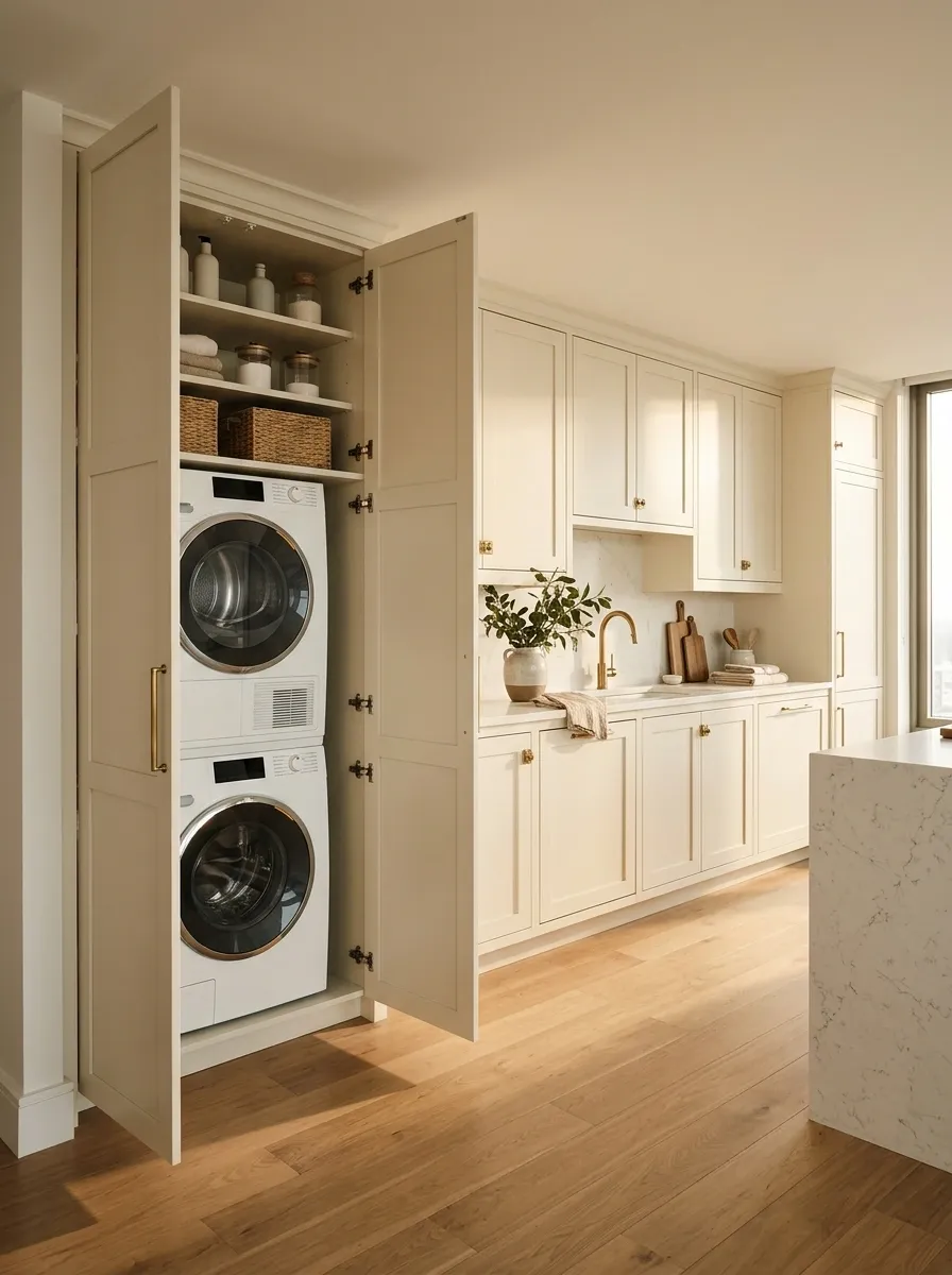 Kitchen-Integrated Laundry With Matching Cabinetry