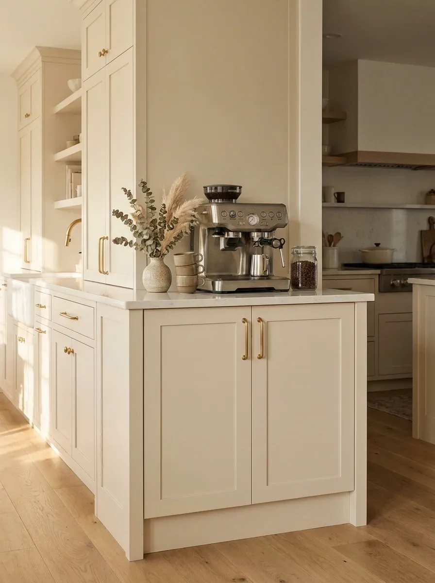 Kitchen Island End Converted Into a Coffee Zone