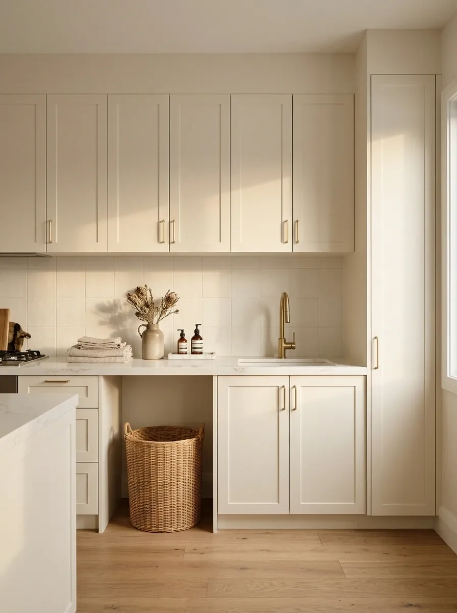 Kitchen Laundry Wall With Matching Cabinet Fronts