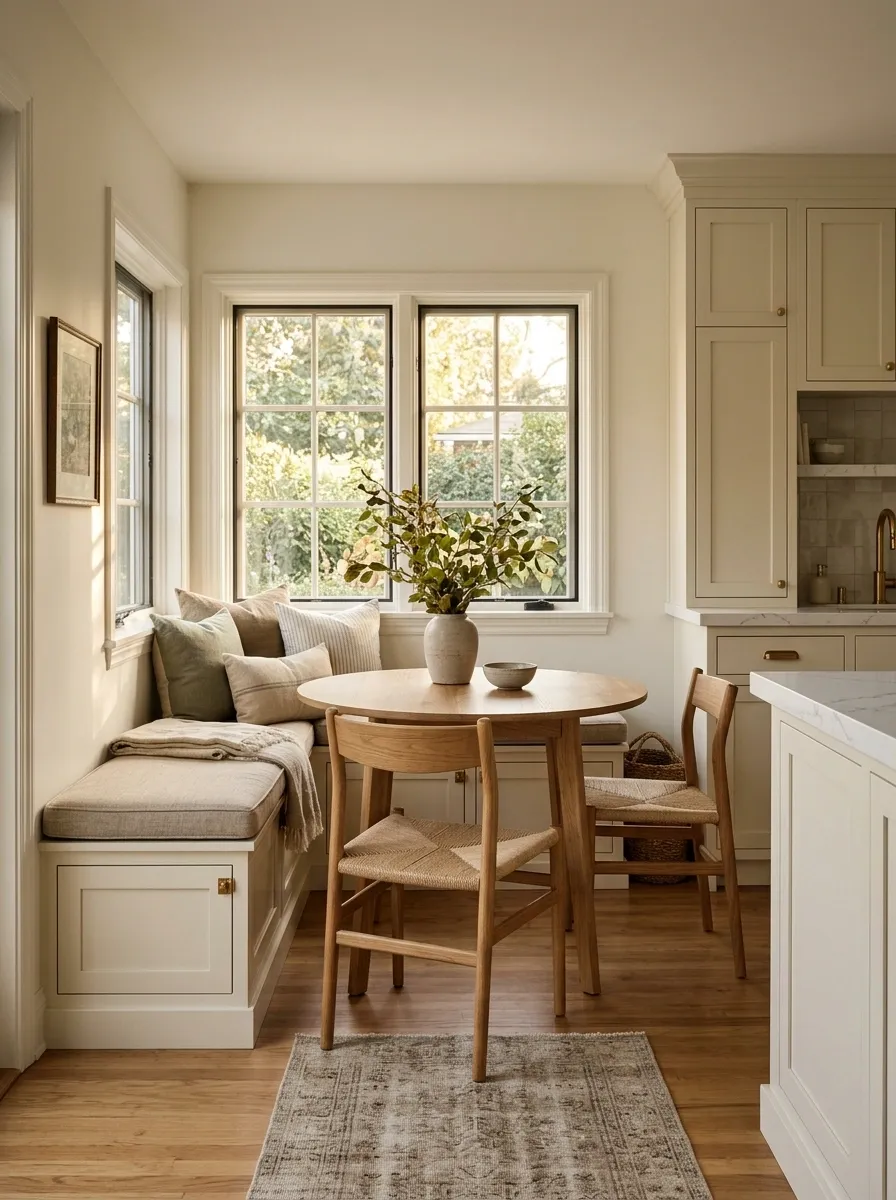 Kitchen Window Seat With a Built-In Breakfast Nook
