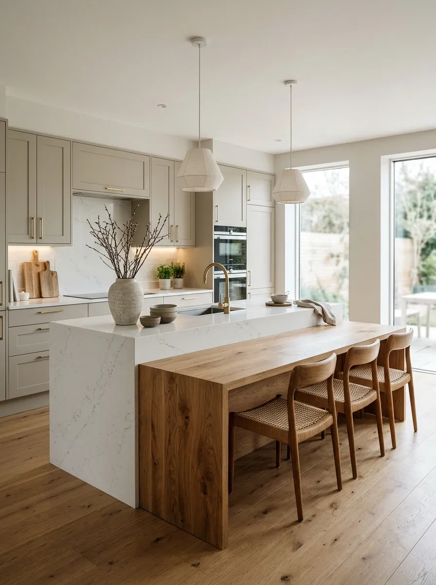 Kitchen With an Island That Doubles as a Dining Table