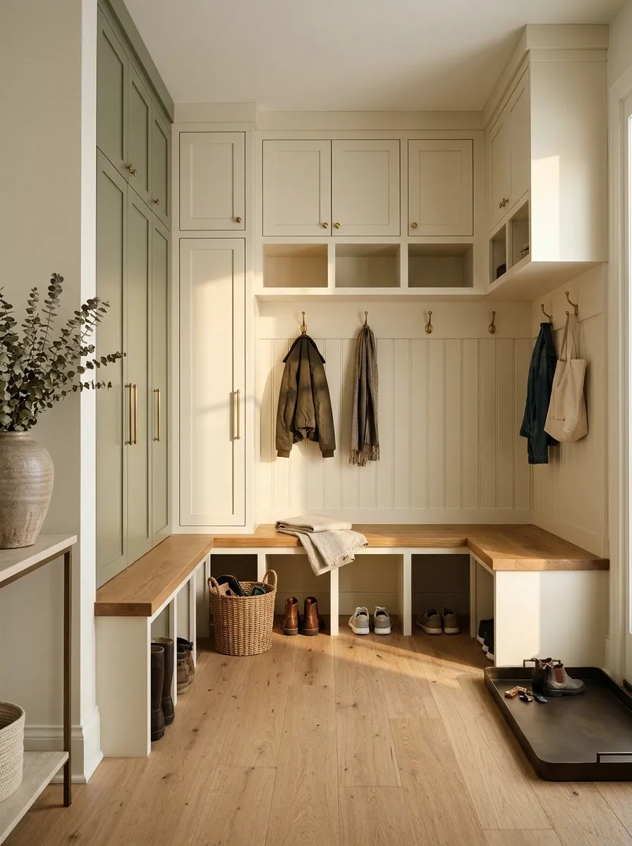 L-Shaped Family Entry With Separate Shoe and Coat Zones