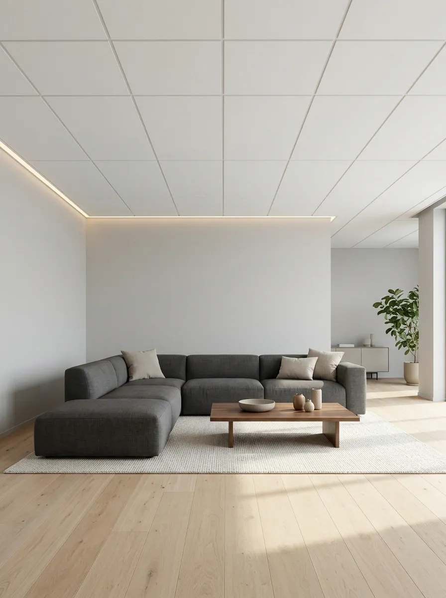Large Decorative Panels in a Modern Suspended Ceiling