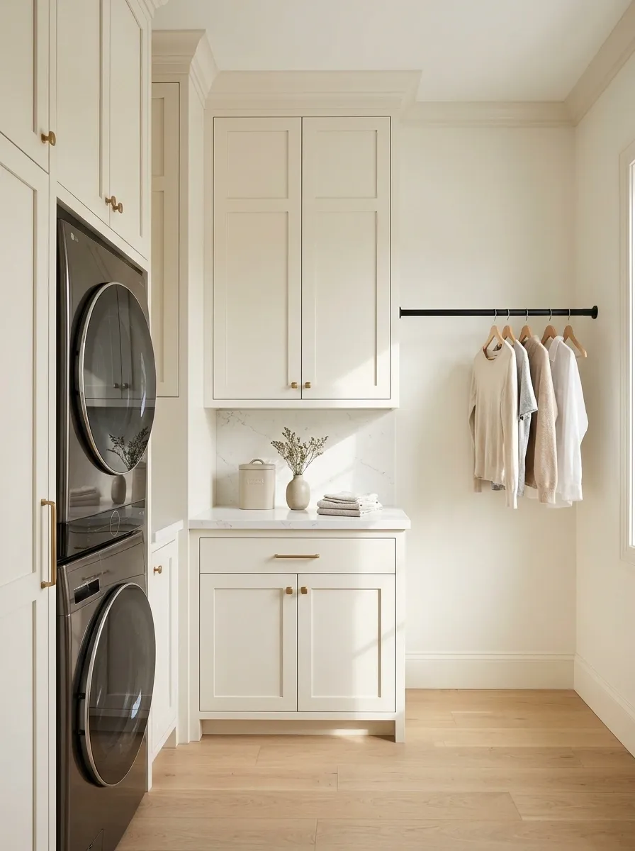 Laundry Tower With a Dedicated Air-Drying Wall
