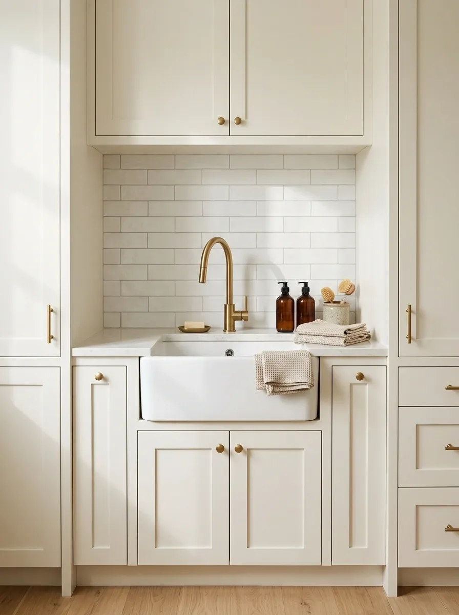 Laundry Workroom With a Compact Utility Sink