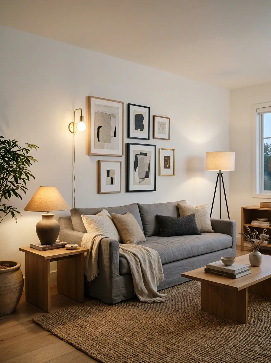 Layered Lighting for a Living Room With No Overhead Fixture